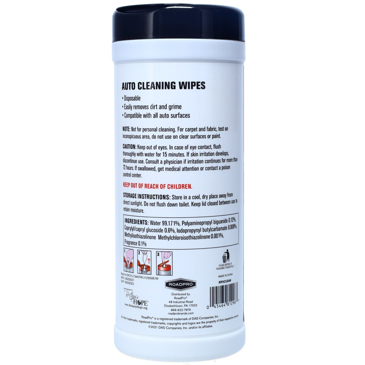Lingettes nettoyantes pour voiture Roadpro Rp2Clean