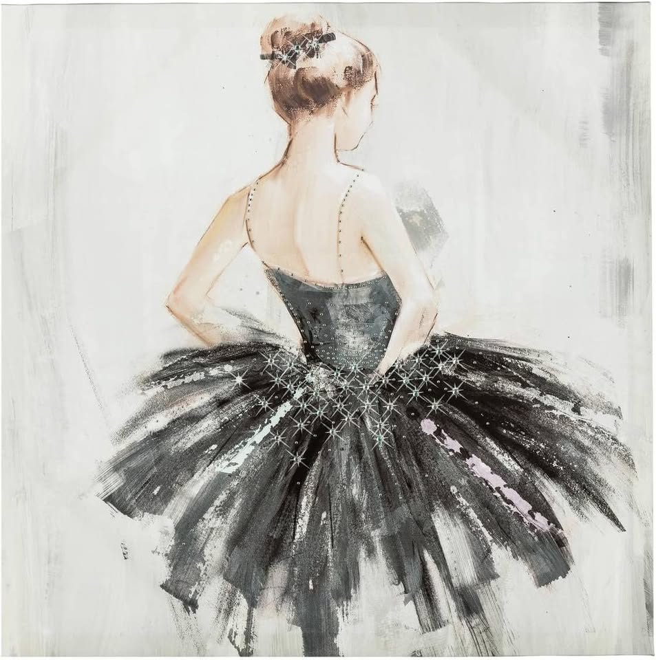 Toile imprimée Strass Danseuse 48 x 48 cm