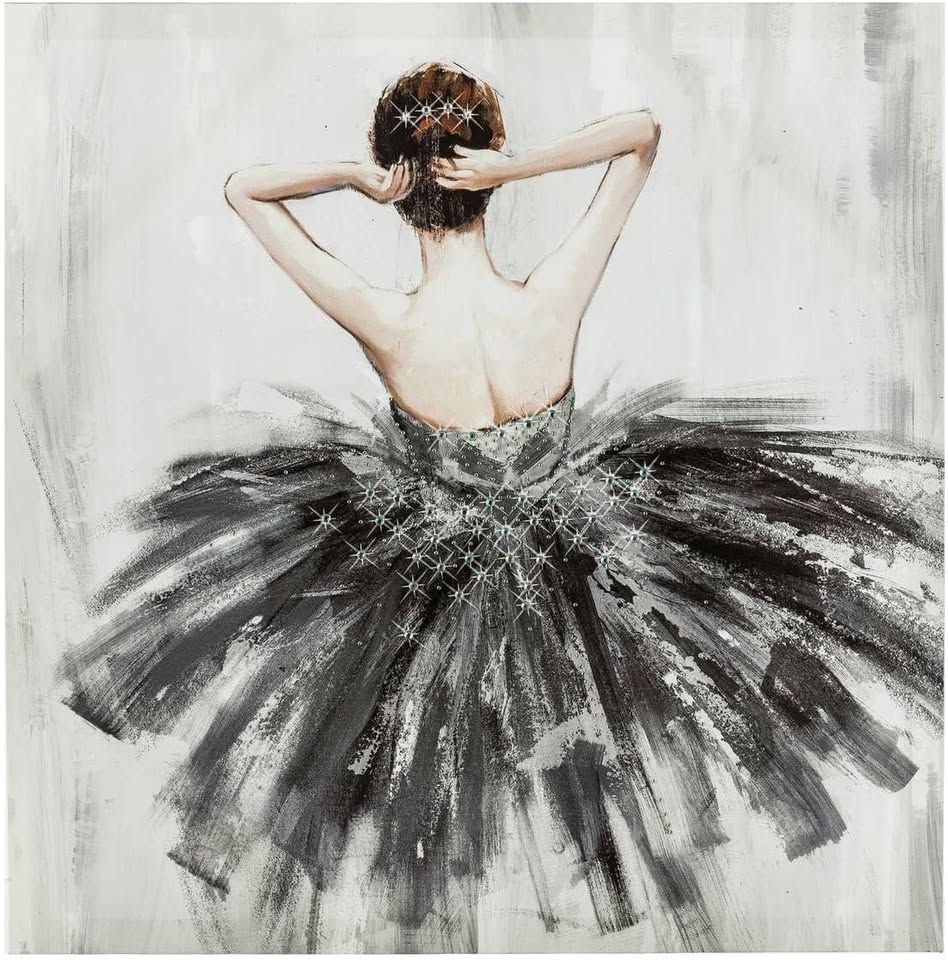 Toile imprimée Strass Danseuse 48 x 48 cm