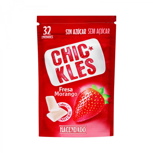 Comprimés de chewing-gum à la fraise Hacendado Hacendado, 45 g.