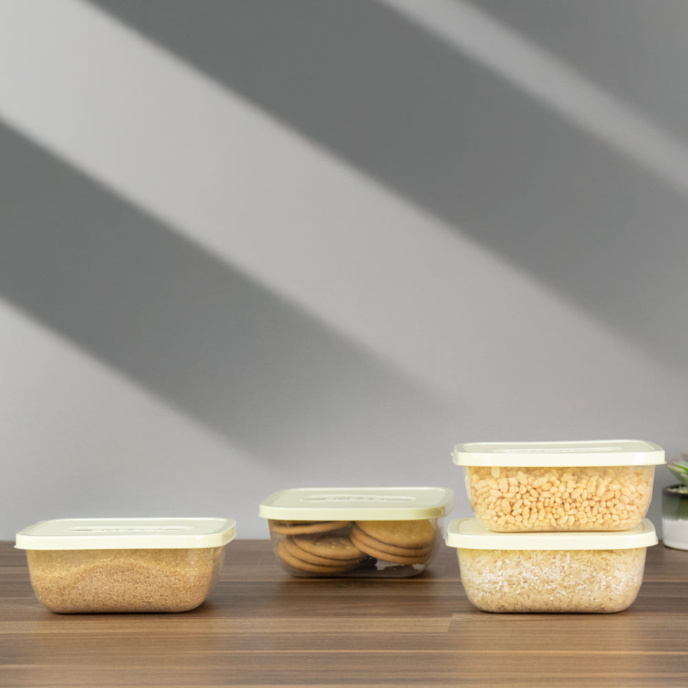 Ensemble de 3 boîtes à légumes carrées de 0,75 L