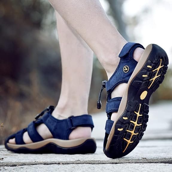 Sandales de sport antidérapantes pour homme, cuir enveloppant, chaussures de loisirs en plein air.
