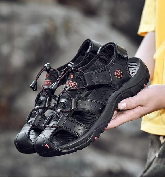 Sandales de sport antidérapantes pour homme, cuir enveloppant, chaussures de loisirs en plein air.