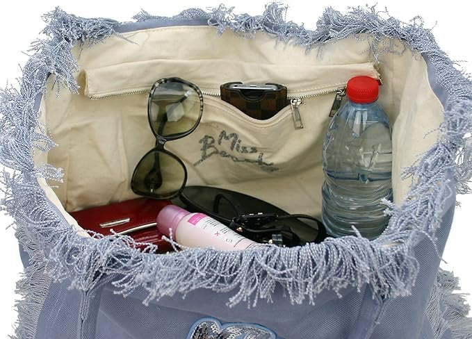 Miss Beach - Sac de bain zippé - Sac de plage - ,Sac pique-nique,Sac shopping