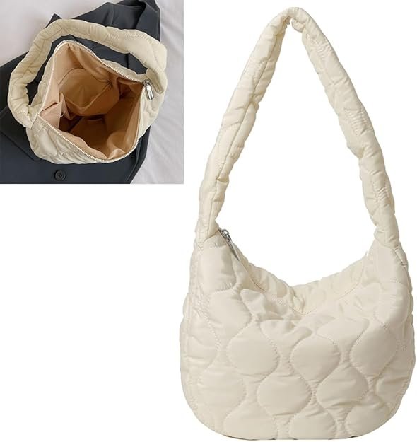 Sac fourre-tout léger polyvalent en duvet pour femme, sac à bandoulière rembourré, grande capacité