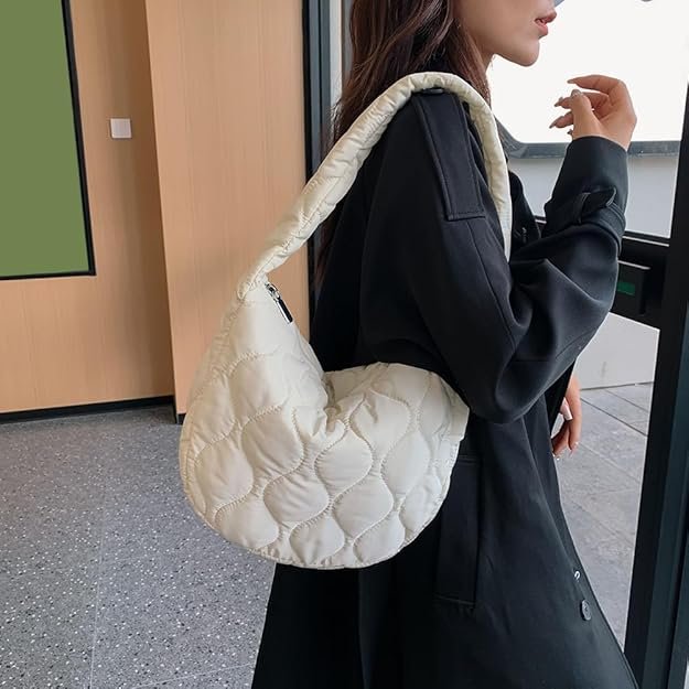 Sac fourre-tout léger polyvalent en duvet pour femme, sac à bandoulière rembourré, grande capacité