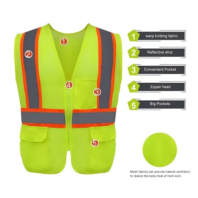 Vestes de travail en coton polyester haute visibilité personnalisables Sécurité renforcée...