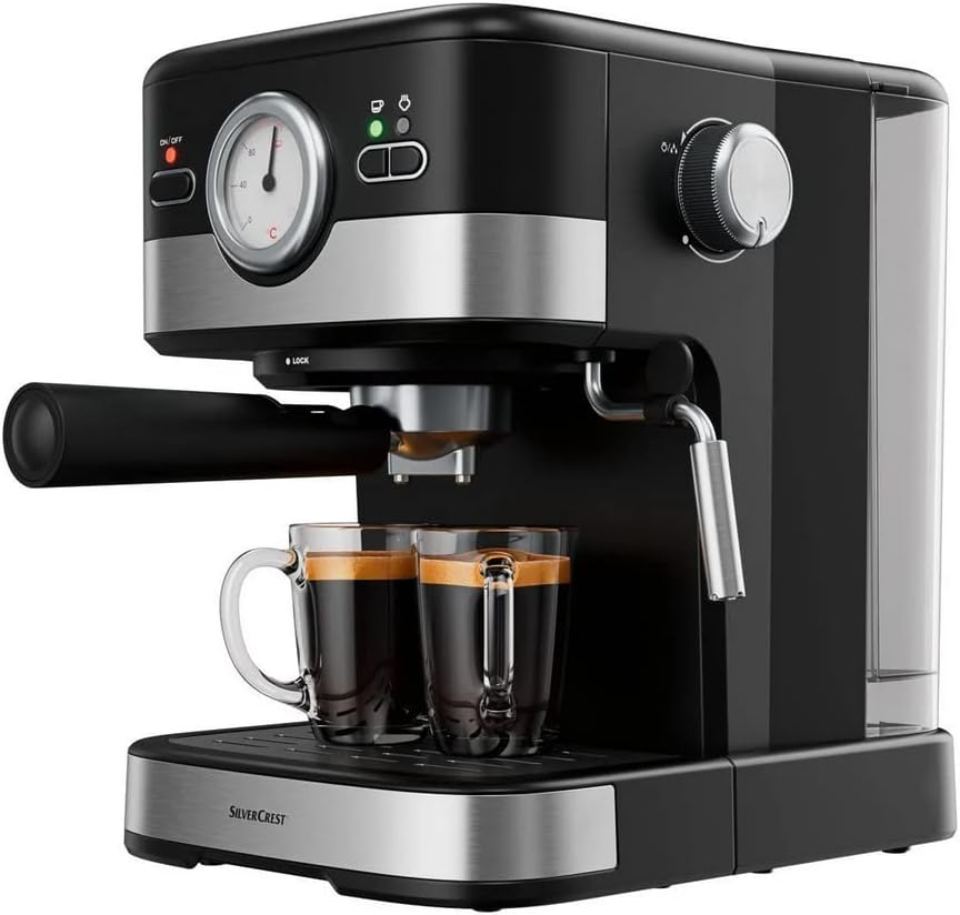 SilverCrest SEM 1100 C3 Machine à expresso avec réservoir d'eau 1,5 l avec mousseur à lait Pression