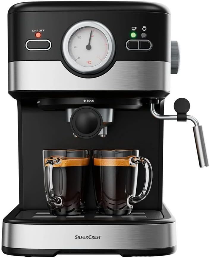 SilverCrest SEM 1100 C3 Machine à expresso avec réservoir d'eau 1,5 l avec mousseur à lait Pression
