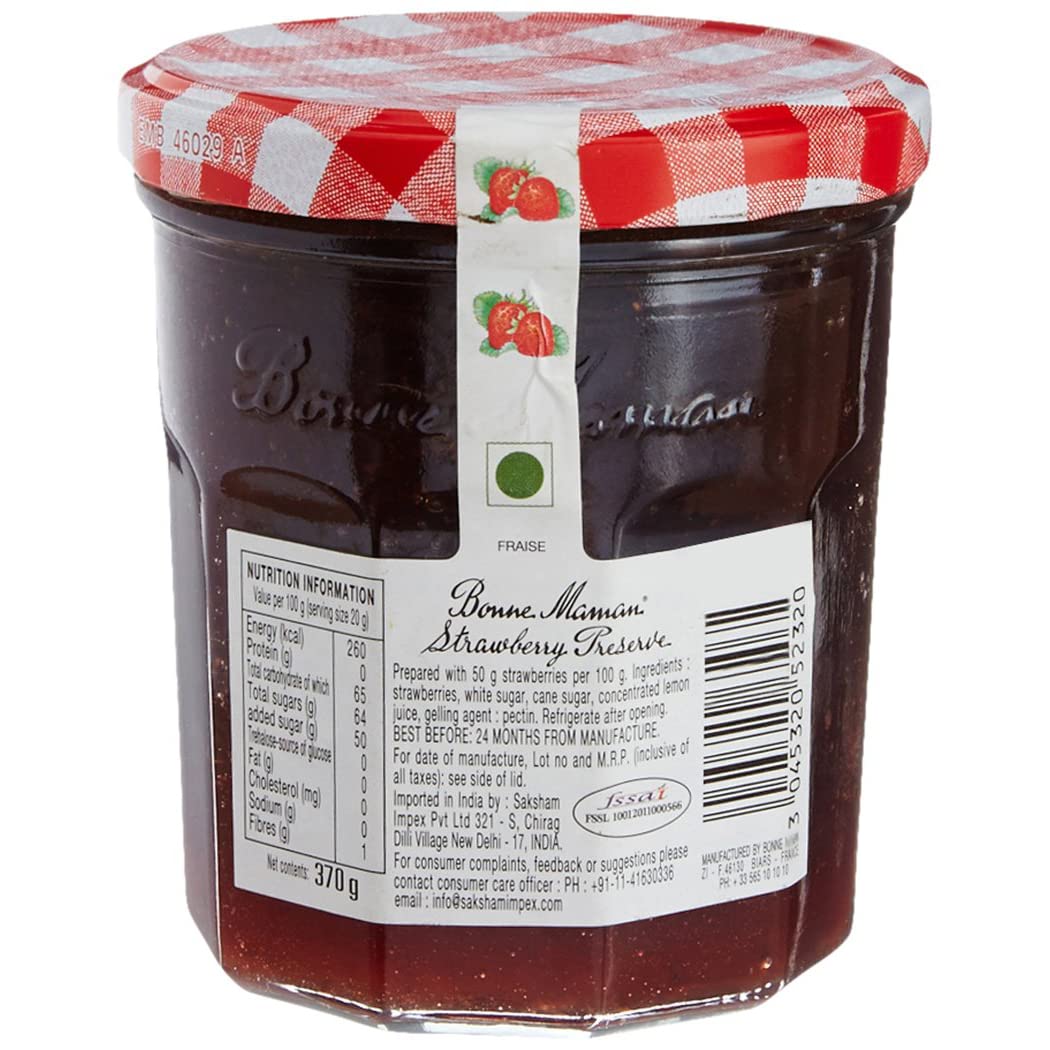 Confiture de fraises Bonne Maman, confiture de fruits marmelade, 13 oz, 28 g