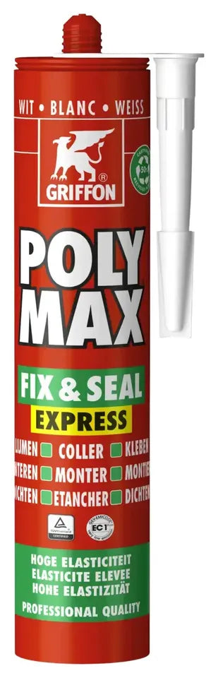Mastic colle Poly Max High Tack Express 45kg/cm2 GRIFFON Blanc 435 gr