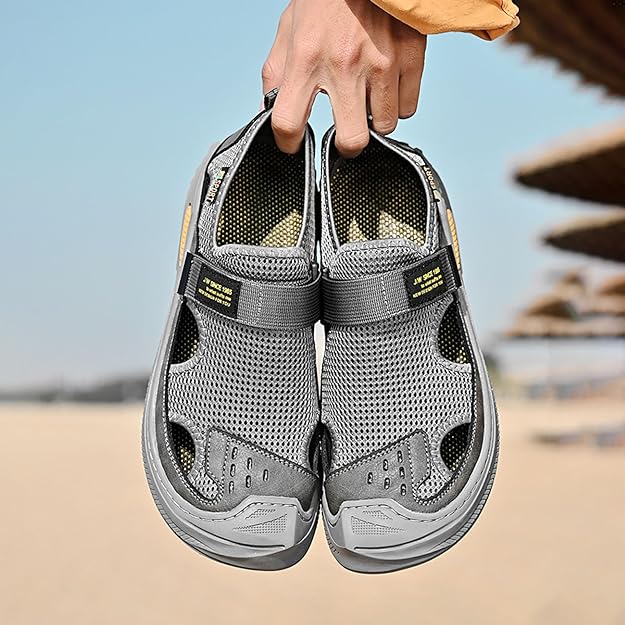 Sandales de sport pour homme, randonnée, confortables, sandales orthopédiques, légères, bout ouvert, sandales en cuir, pantoufles de mer, chaussures d'été