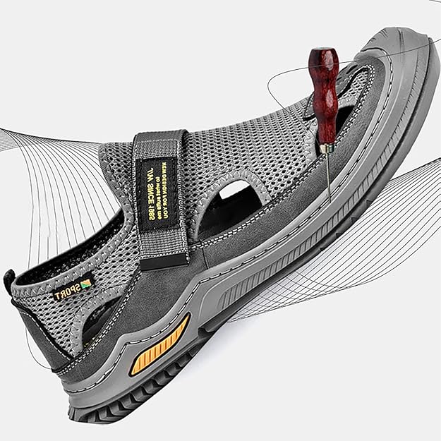 Sandales de sport pour homme, randonnée, confortables, sandales orthopédiques, légères, bout ouvert, sandales en cuir, pantoufles de mer, chaussures d'été