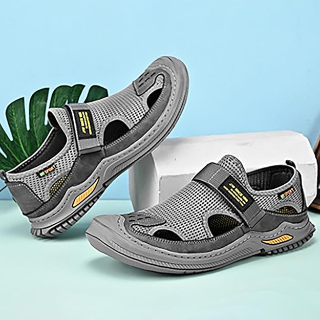 Sandales de sport pour homme, randonnée, confortables, sandales orthopédiques, légères, bout ouvert, sandales en cuir, pantoufles de mer, chaussures d'été