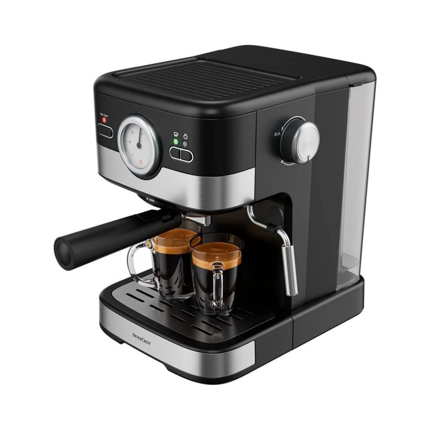 SilverCrest SEM 1100 C3 Machine à expresso avec réservoir d'eau 1,5 l avec mousseur à lait Pression