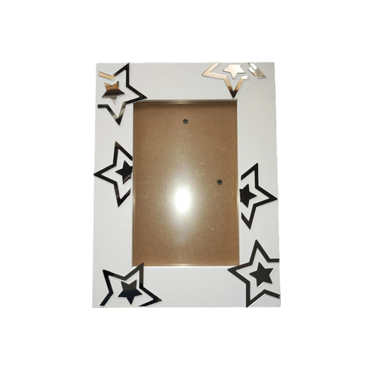 Cadre photo 5x7, cadre photo étoile avec support blanc, idéal pour exposer vos photos au mur ou sur une table, collage pour décorer votre galerie ou votre intérieur.
