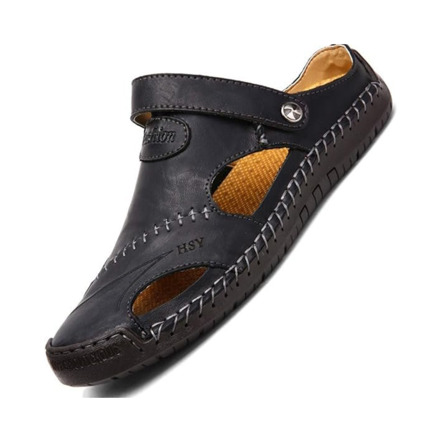Fashion Chaussures décontractées Sandales respirantes en cuir pour hommes (Taille: 43)