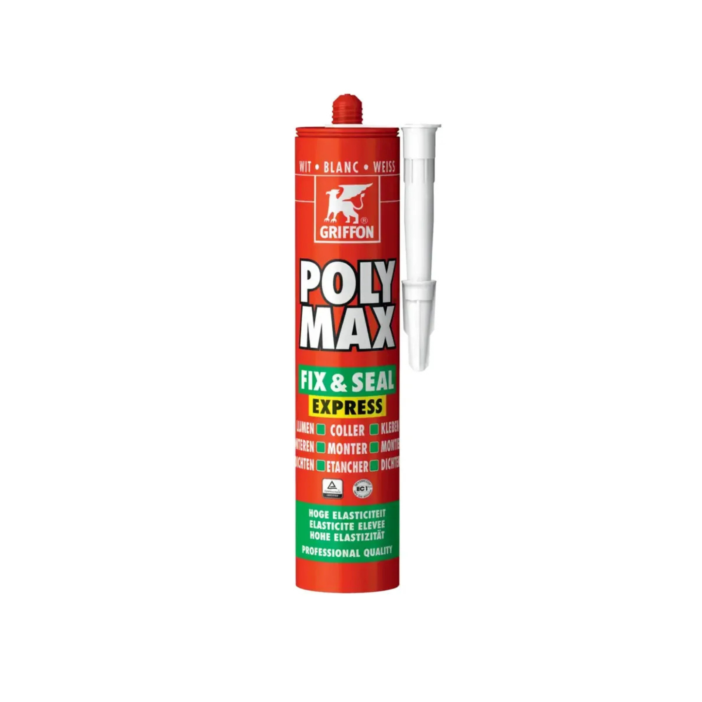 Mastic colle Poly Max High Tack Express 45kg/cm2 GRIFFON Blanc 435 gr