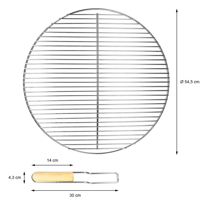 Grille de barbecue simple ronde en acier chromé Diamètre de 40cm et épaisseur de 2mm