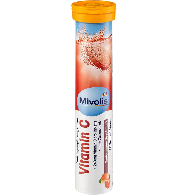 Comprimés effervescents Mivolis Fer + Vitamine C - Compléments alimentaires - 1 sachets de 20 comprimés | Allemagne